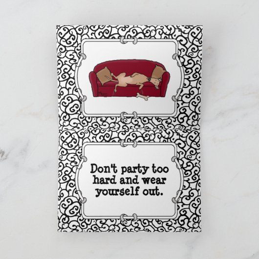 Couch Greyhound (flawn) Dog Lazy Slapende Funny Kaart (Binnen)