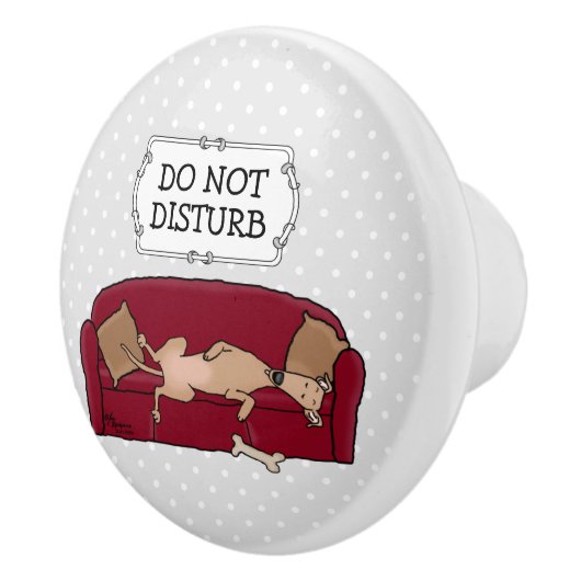 Couch Greyhound (flawn) Dog Lazy Slapende Funny Keramische Knop (Rechts)