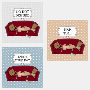 Couch Greyhound (flawn) Dog Lazy Slapende Funny Labels
