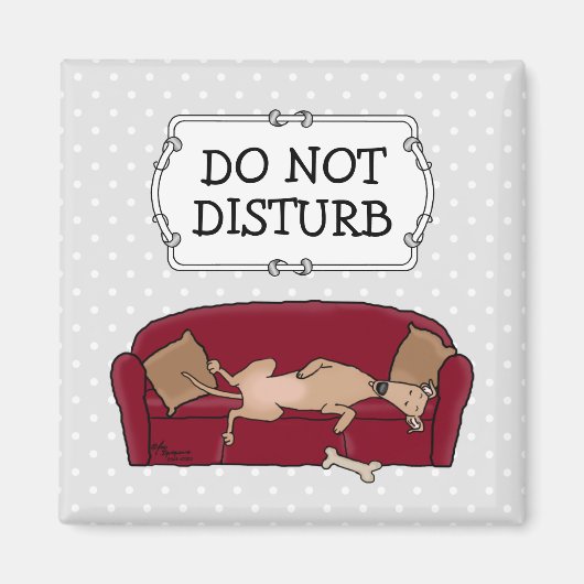Couch Greyhound (flawn) Dog Lazy Slapende Funny Magneet (Voorkant)