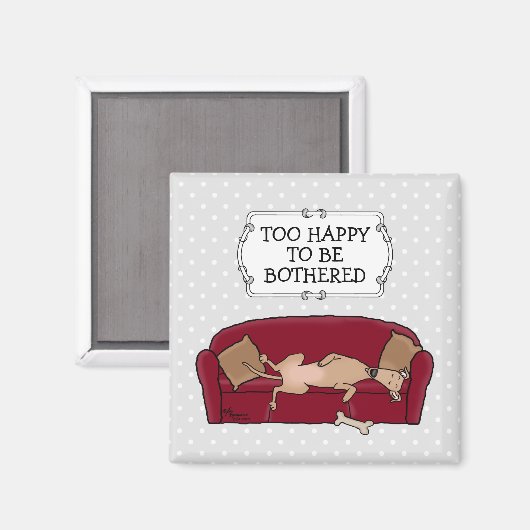 Couch Greyhound (flawn) Dog Lazy Slapende Funny Magneet (Voorkant / Achterkant)