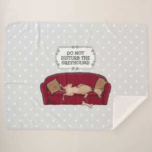 Couch Greyhound (flawn) Dog Lazy Slapende Funny Sherpa Deken