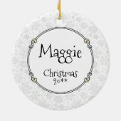 Couch Greyhound (flawn) Dog Wachten op Santa Keramisch Ornament (Achterkant)