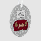 Couch Greyhound (flawn) Dog Wachten op Santa Ornament (voorkant)