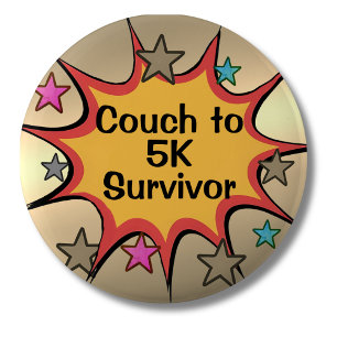 Couch naar 5K-overlever Grappige Hardloop Prestati Ronde Button 5,7 Cm