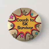 Couch naar 5K-overlever Grappige Hardloop Prestati Ronde Button 5,7 Cm (Voorkant)