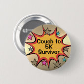 Couch naar 5K-overlever Grappige Hardloop Prestati Ronde Button 5,7 Cm (Voorkant /achterkant)