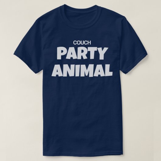 Couch Party Dier Grappige Satire Parodie Typografi T-shirt (Design voorkant)