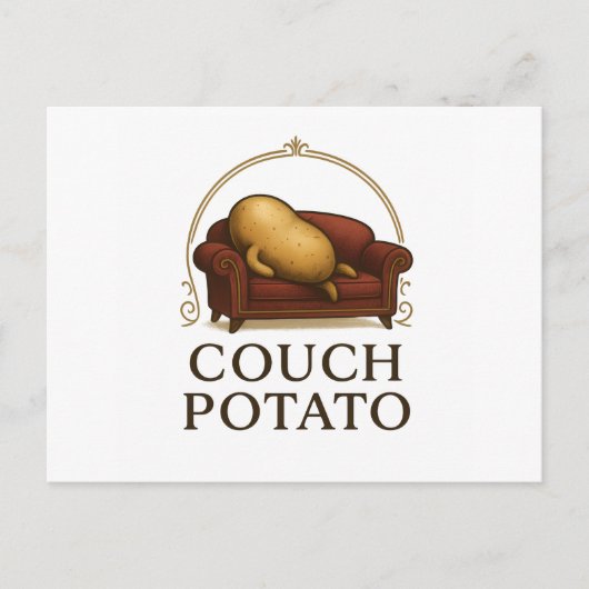 Couch Potato Ansichtkaart - Rustende Aardappel Briefkaart (Voorkant)