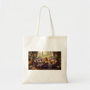 Couch Potato Corgi en Kat Tote Bag