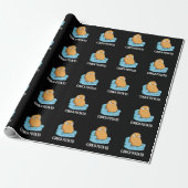 Couch Potato Funny Potato Pun Dark BG Cadeaupapier (Uitgerold)