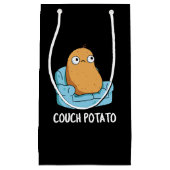 Couch Potato Funny Potato Pun Dark BG Klein Cadeauzakje (Voorkant)