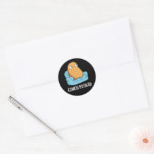 Couch Potato Funny Potato Pun Dark BG Ronde Sticker (Envelop)