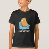 Couch Potato Funny Potato Pun Dark BG T-shirt (Voorkant)