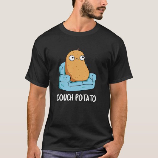 Couch Potato Funny Potato Pun Dark BG T-shirt (Voorkant)