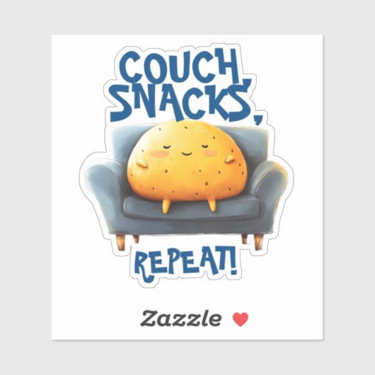 Couch Potato Funny Sticker (Vel)