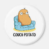 Couch Potato Grappige Aardappel Pun Magneet (Voorkant)