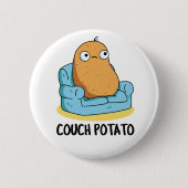 Couch Potato Grappige Aardappel Pun Ronde Button 5,7 Cm (Voorkant)