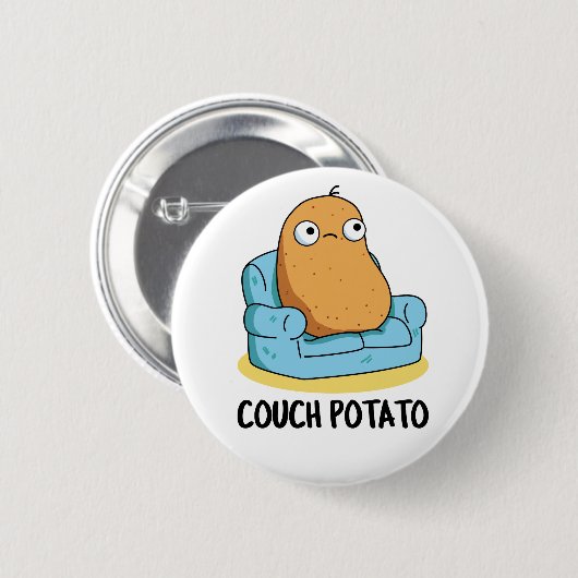 Couch Potato Grappige Aardappel Pun Ronde Button 5,7 Cm (Voorkant /achterkant)