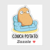 Couch Potato Grappige Aardappel Pun Sticker (Vel)