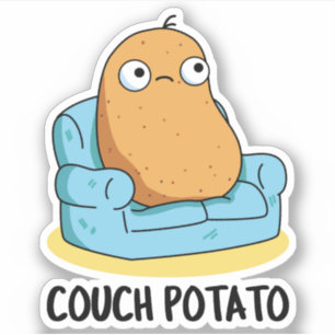 Couch Potato Grappige Aardappel Pun Sticker