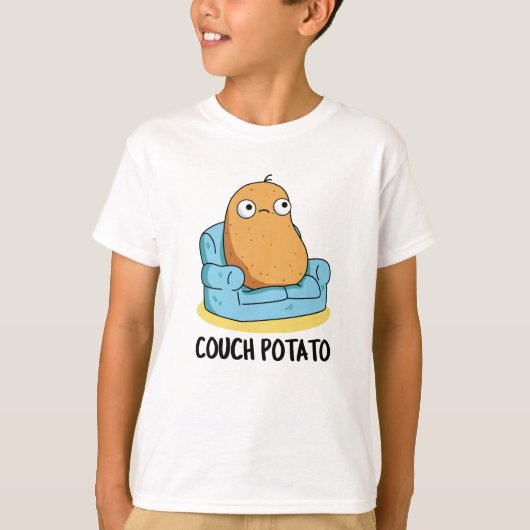 Couch Potato Grappige Aardappel Pun T-shirt (Voorkant)