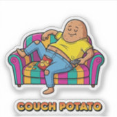 Couch Potato Lazy Person Sticker (Voorkant)