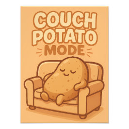 Couch Potato Mode Funny Lazy Design Foto Afdruk