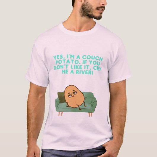 COUCH POTATO T-shirt - Funny Couch Potato (Voorkant)