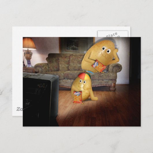 Couch Potatoes Vader & Zoon Briefkaart (Voorkant / Achterkant)