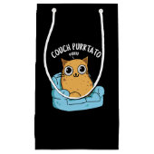 Couch Purrtato Funny Potato Pun Dark BG Klein Cadeauzakje (Voorkant)