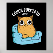 Couch Purrtato Funny Potato Pun Dark BG Poster (Voorkant)