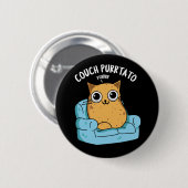 Couch Purrtato Funny Potato Pun Dark BG Ronde Button 5,7 Cm (Voorkant /achterkant)