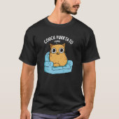 Couch Purrtato Funny Potato Pun Dark BG T-shirt (Voorkant)