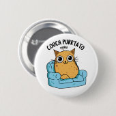 Couch Purrtato Funny Potato Pun Ronde Button 5,7 Cm (Voorkant /achterkant)