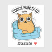 Couch Purrtato Funny Potato Pun Sticker (Vel)