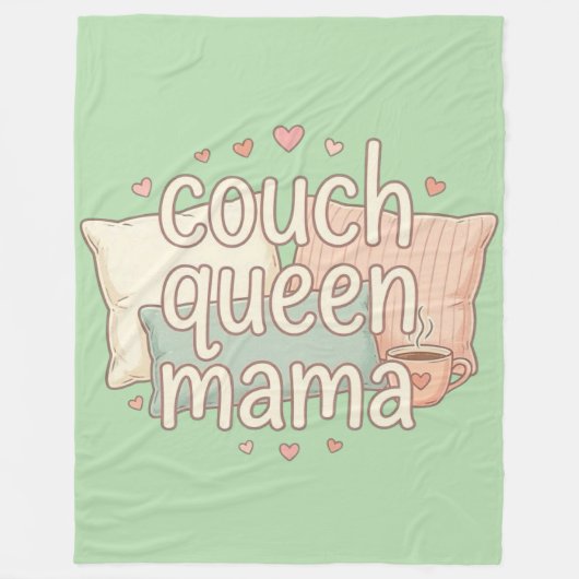 Couch Queen Mama Schattig Gezellig Moeder Esthetis Fleece Deken (Voorkant)