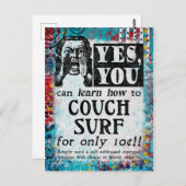 Couch Surf - Funny Vintage Ad Briefkaart (Voorkant / Achterkant)