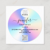 Couch Therapeut Foto Holograaf QR Logo Lichaam Vierkante Visitekaartje (Achterkant)