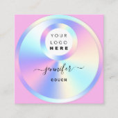 Couch Therapist Holografie QR Code Logo Foto Roze Vierkante Visitekaartje (Voorkant)