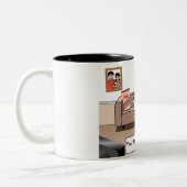 Couchaardappel - Mannelijke Cartoon op afdrukPerfe Tweekleurige Koffiemok (Links)