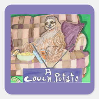 Couchaardappel Vierkante Sticker