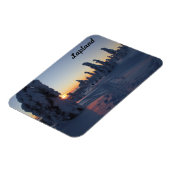 Couché de soleil sur la forêt enneigée en Laponie Magneet (Linkerzijde)