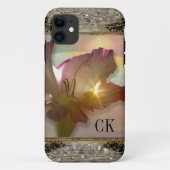 couché du soleil Floral Beauty Monogram Case-Mate iPhone Case (Achterkant)