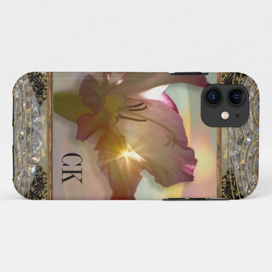 couché du soleil Floral Beauty Monogram Case-Mate iPhone Case (Achterkant (horizontaal))