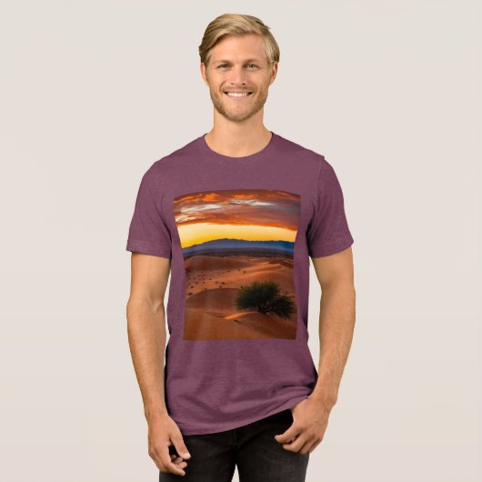 Coucher de Soleil dans le Désert – Bella+Canvas Tr Tri-Blend Shirt (Voorkant volledig)