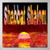 Coucher de soleil shabbat shalom poster (Voorkant)