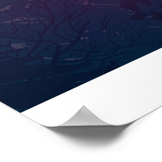 Coucher de soleil sur forêt poster (Hoek)