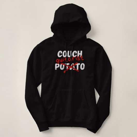 Couchgitarist, geen aardappel hoodie (Design voorkant)
