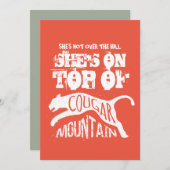 Cougar 50th Birthday Invitation Over the Hill Kaart (Voorkant / Achterkant)